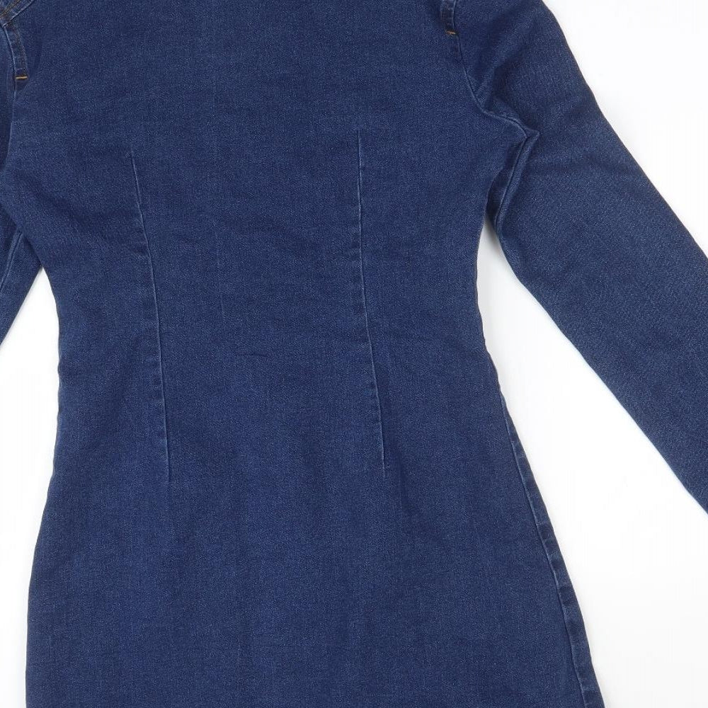 Missguided Womens Blue   Shirt Dress  Size 8