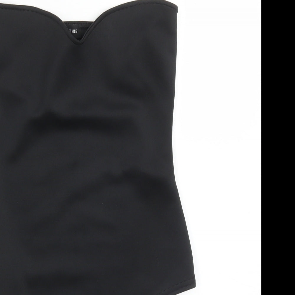 PRETTYLITTLETHING Womens Black   Bodysuit One-Piece Size 12