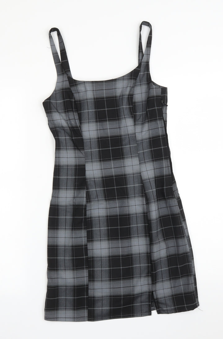 H&M Womens Multicoloured Check Bodycon Size 8