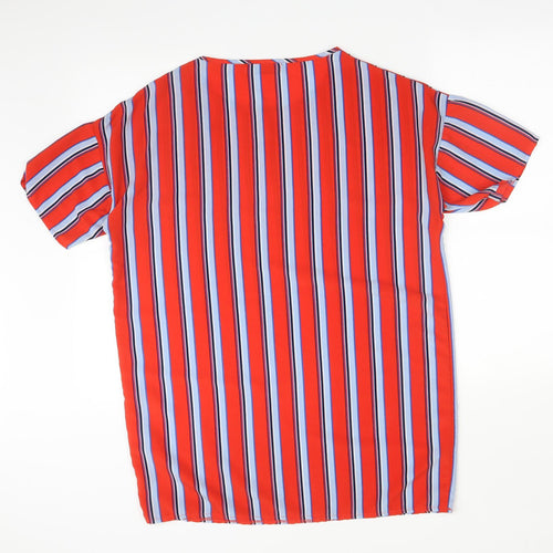 DIFFUSE Womens Multicoloured Striped  Basic T-Shirt Size 10