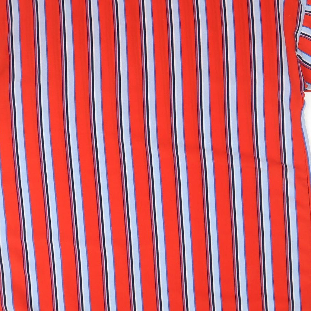 DIFFUSE Womens Multicoloured Striped  Basic T-Shirt Size 10