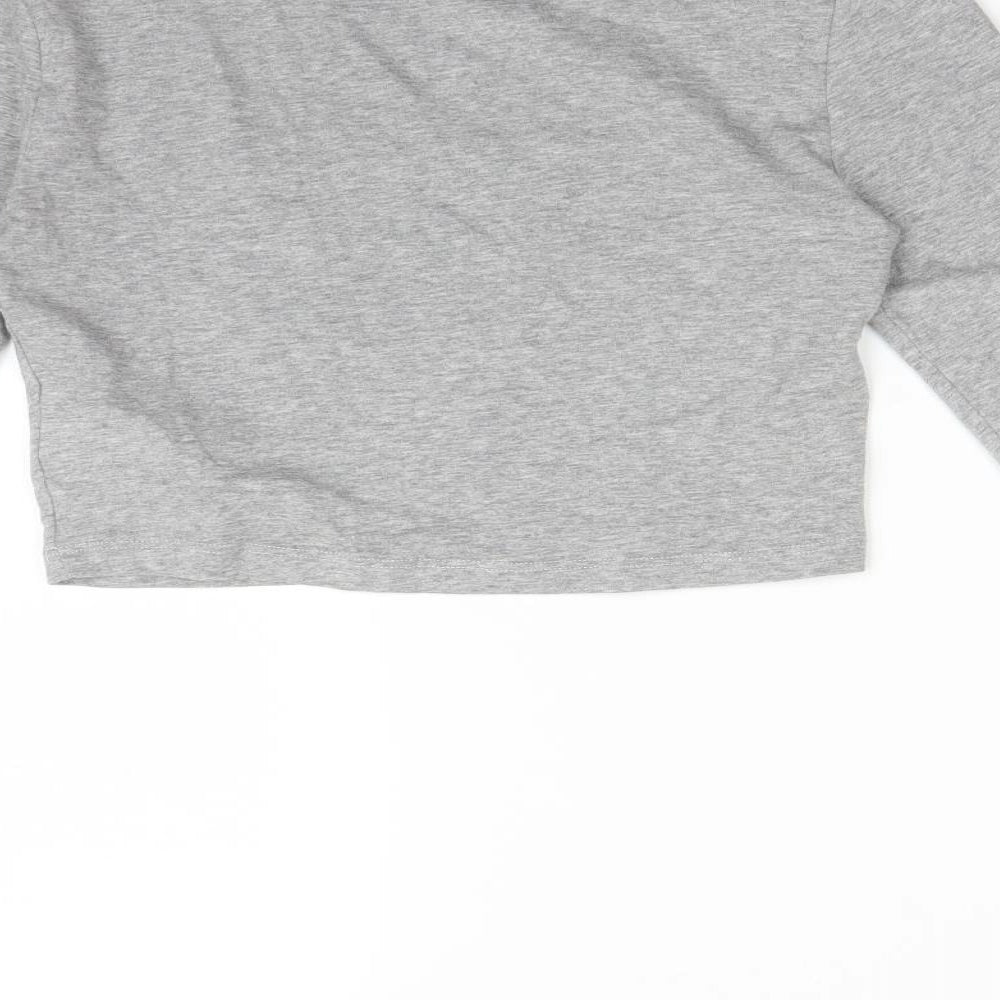Missguided Womens Grey   Cropped T-Shirt Size 10  - CHERRY BOMB
