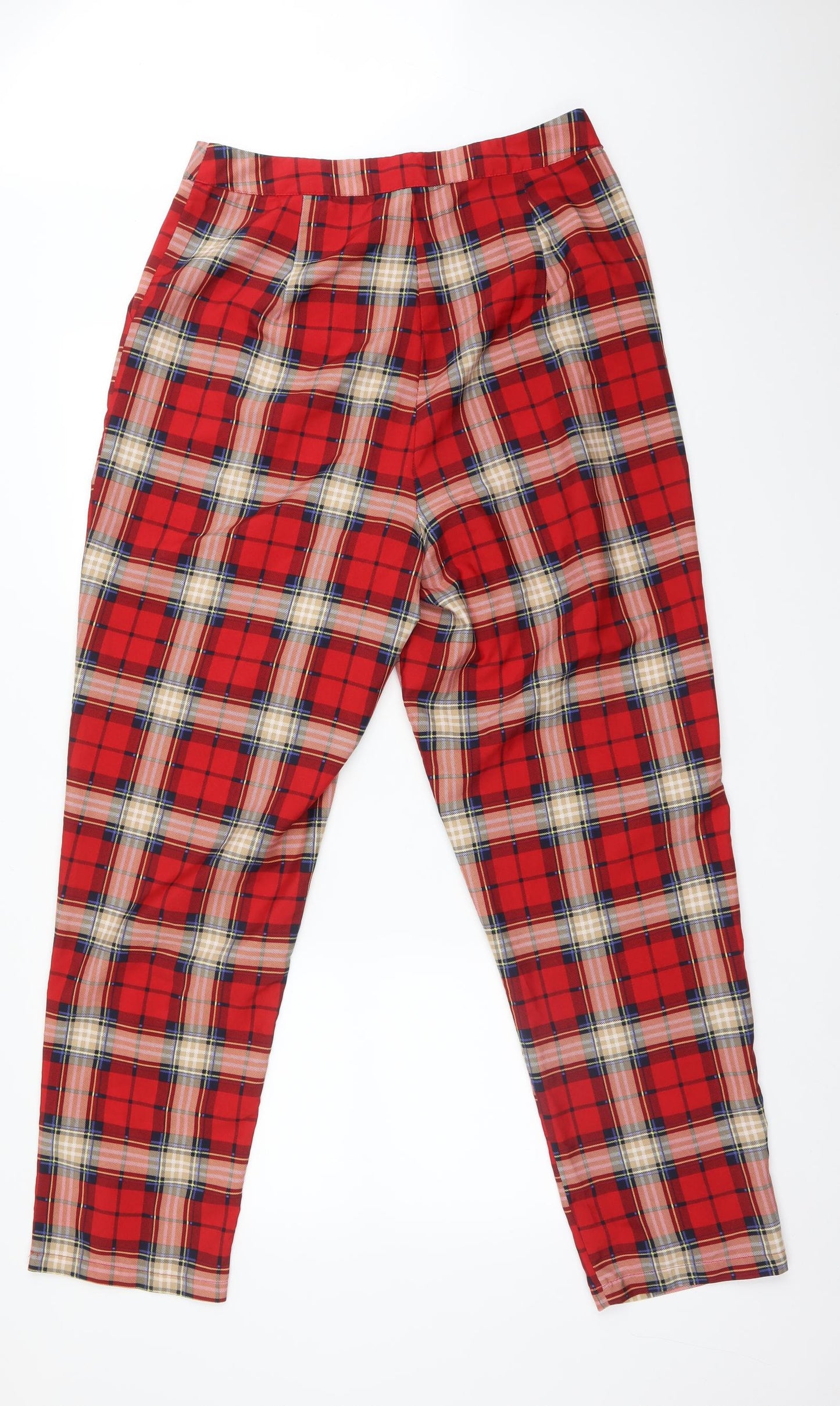 PRETTYLITTLETHING Womens Multicoloured Check  Trousers  Size 12 L30 in