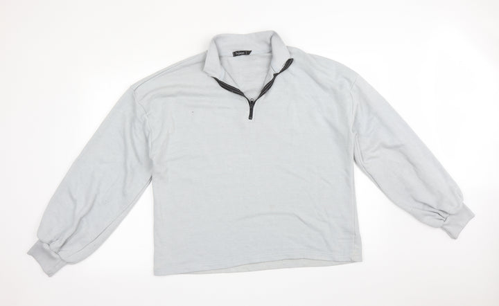 Boohoo Womens Grey   Pullover Sweatshirt Size L