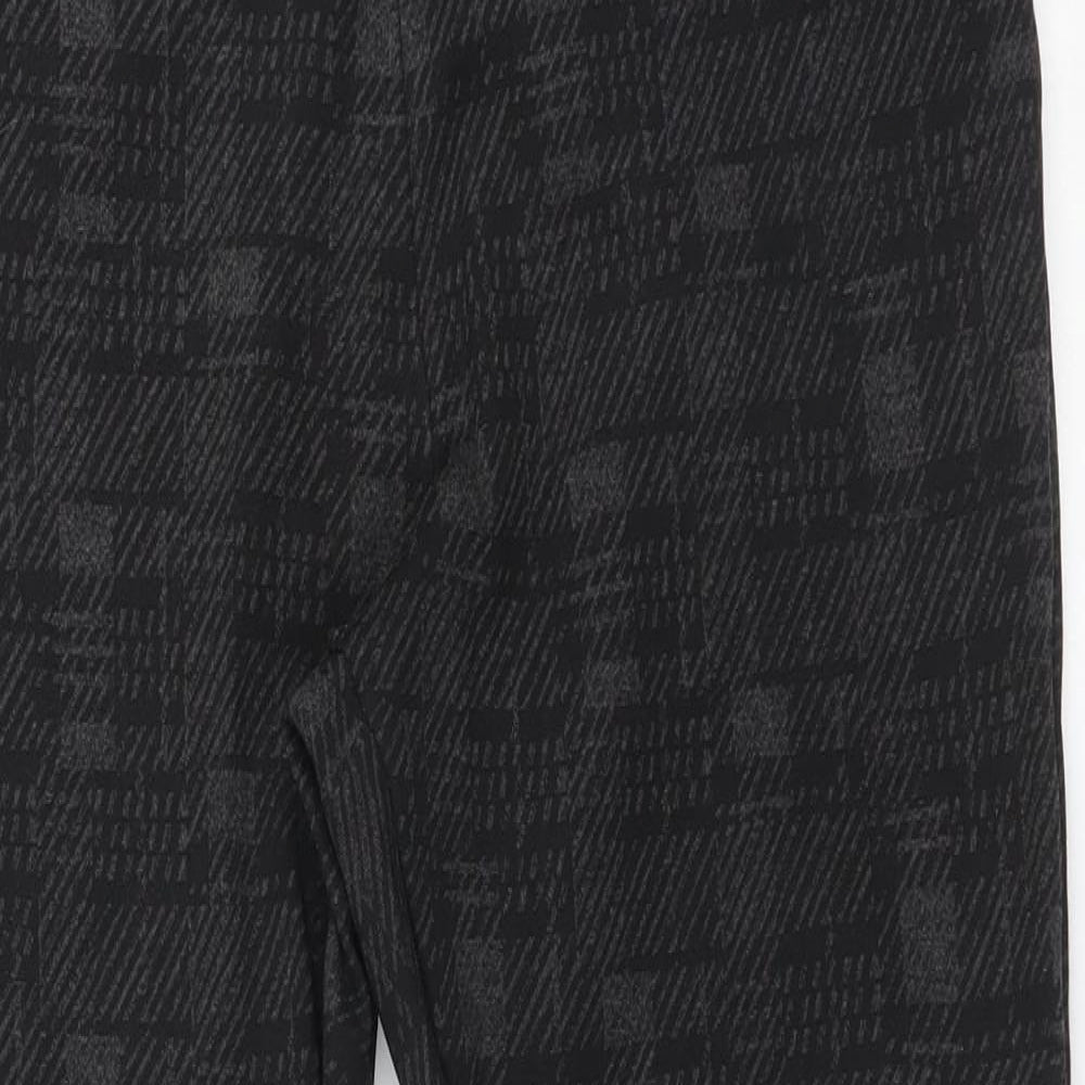 M&S Womens Black Check  Jegging Trousers Size 14 L24 in