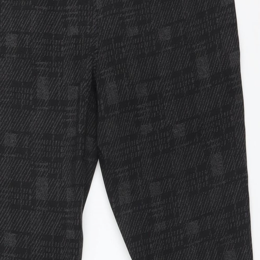 M&S Womens Black Check  Jegging Trousers Size 14 L24 in