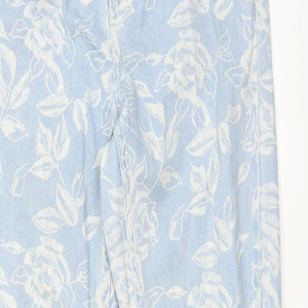 Topshop Womens Blue Floral  Mom Jeans Size 28 L34 in