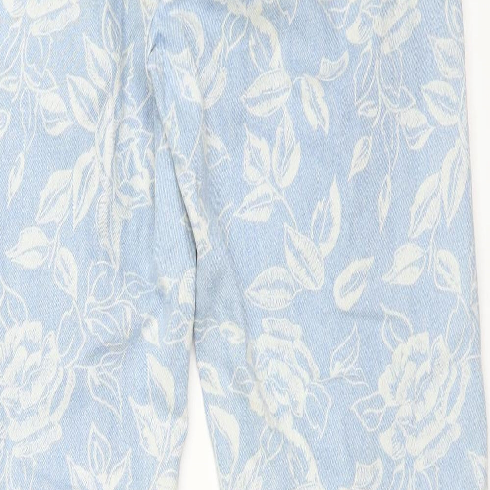 Topshop Womens Blue Floral  Mom Jeans Size 28 L34 in