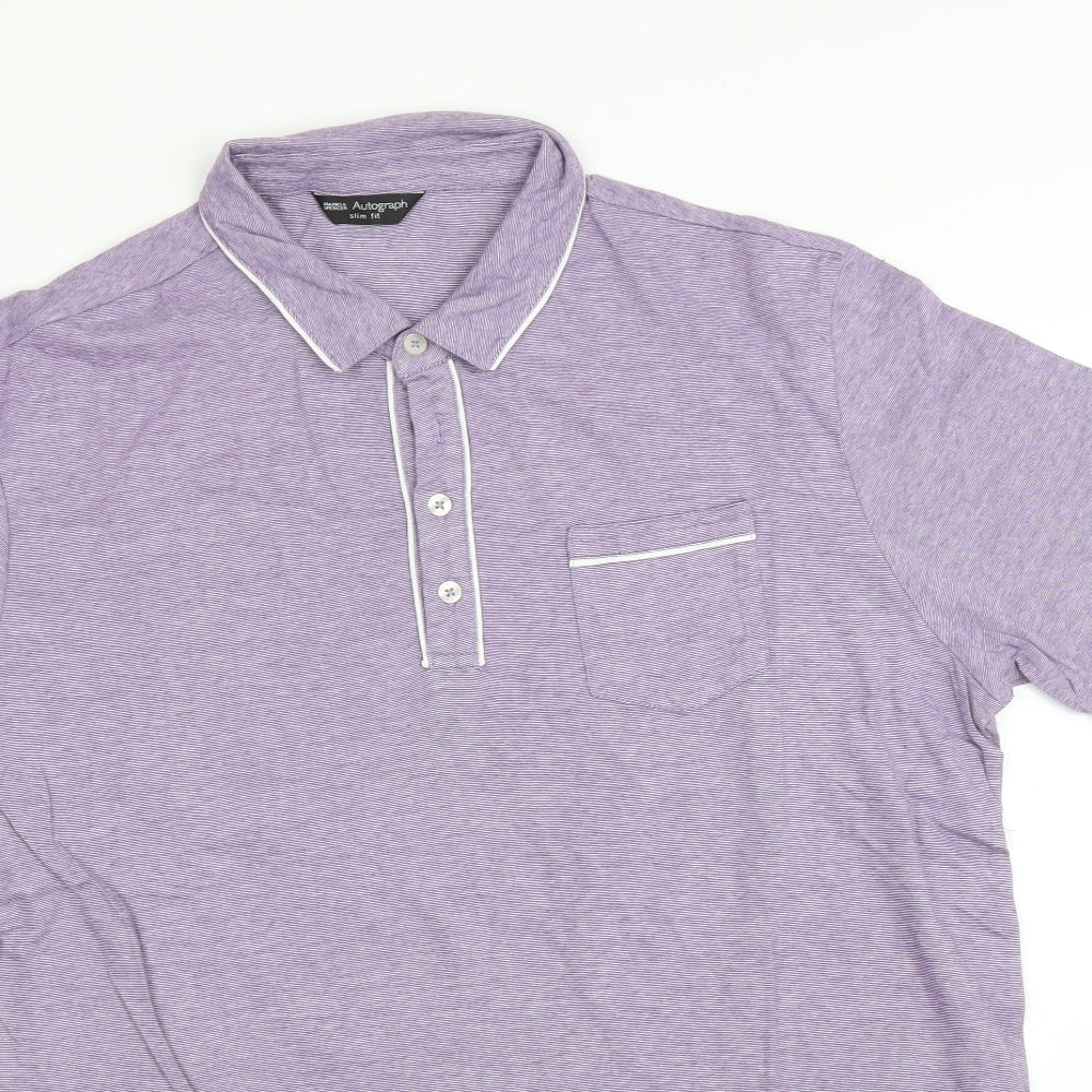 M&S Mens Purple    Polo Size XL