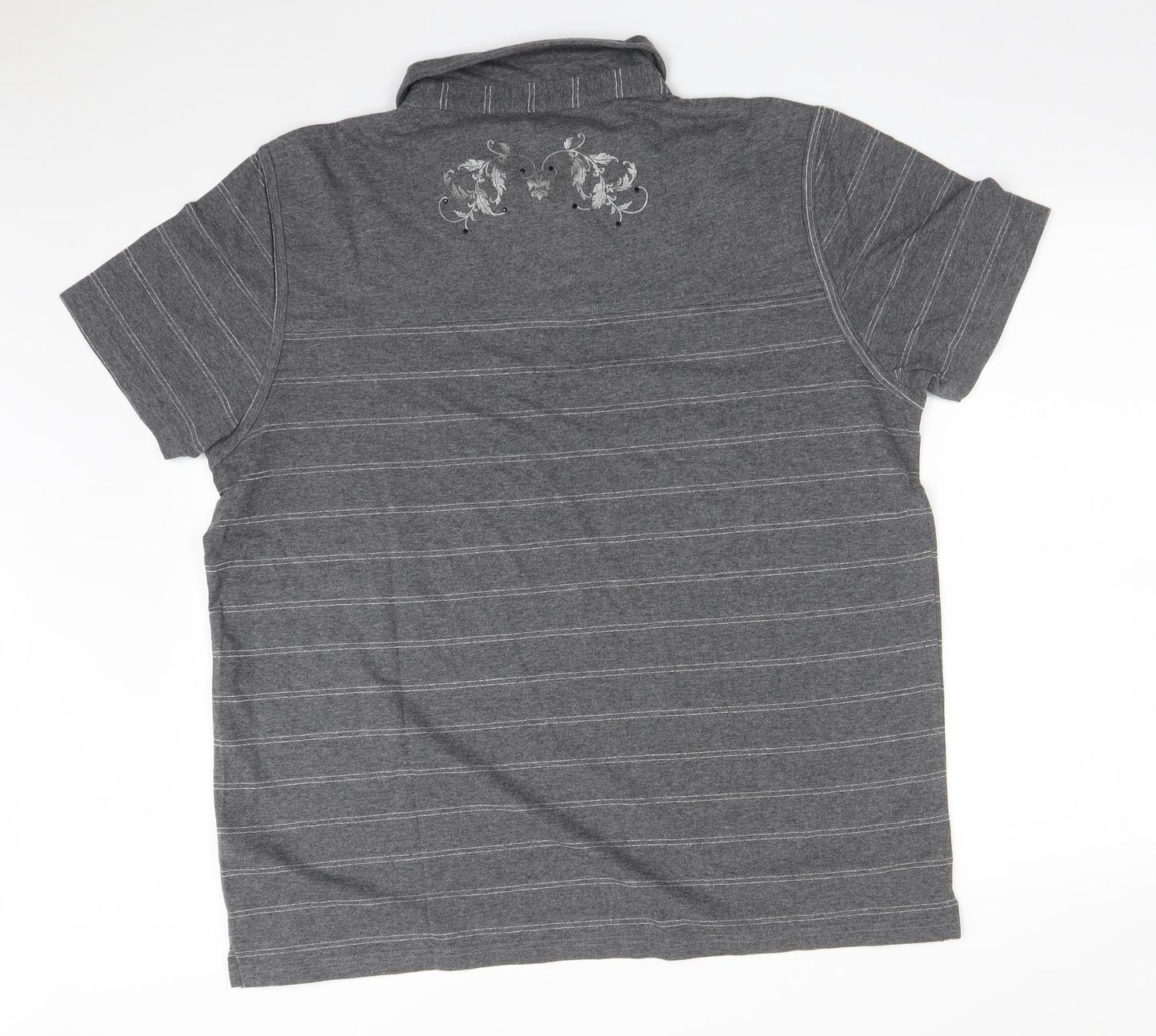 Debenhams Mens Grey Striped   Polo Size 2XL