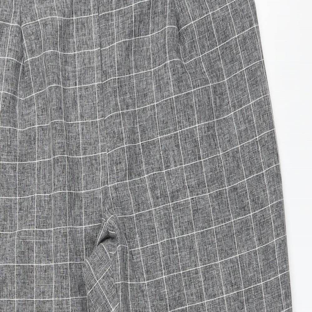 Primark Womens Grey Check  Trousers  Size 18 L26 in