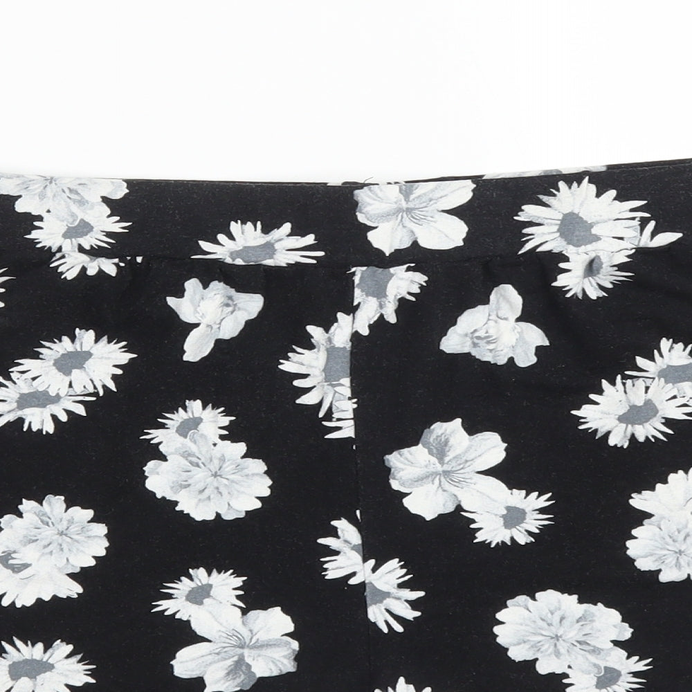 ASOS Womens Black Floral   Shorts Size 14