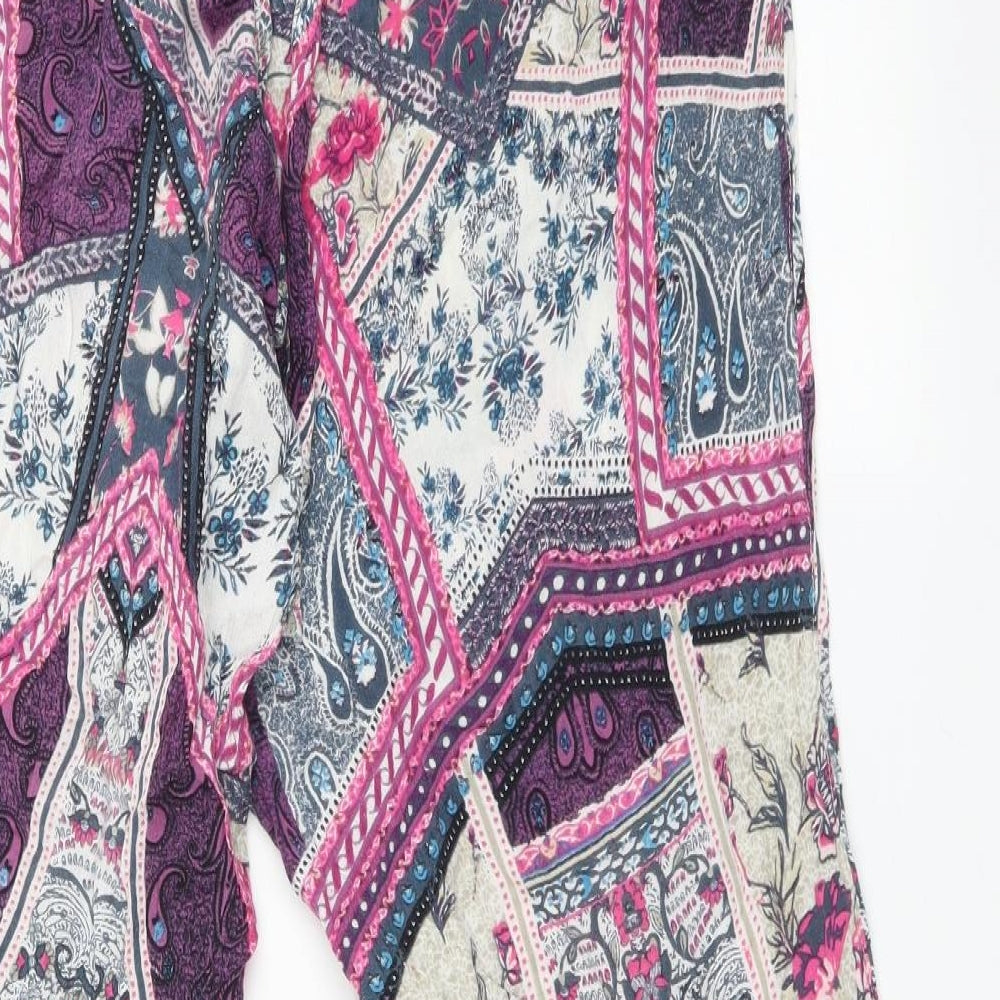 River Island Womens Multicoloured Geometric  Trousers  Size 14 L23 in