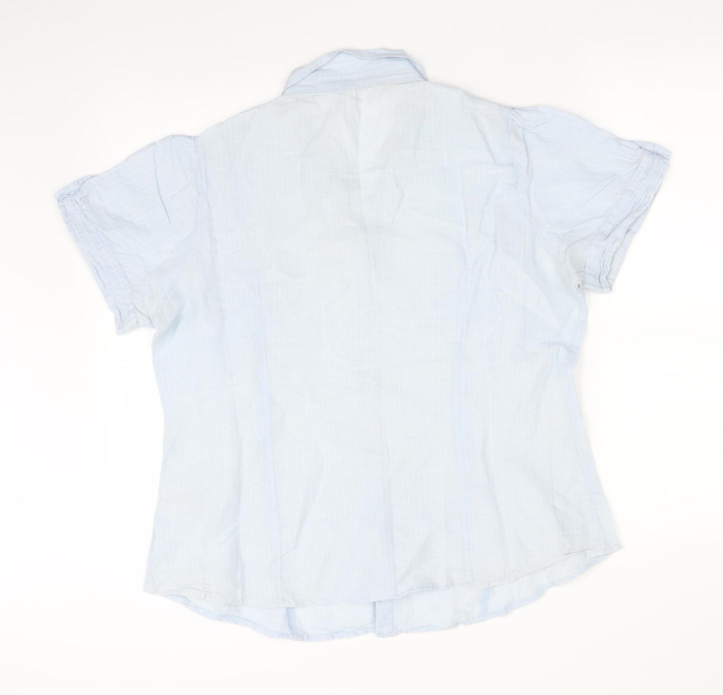 M&S Womens Blue Striped  Basic Blouse Size 18