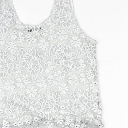 Topshop Womens Grey Floral  Basic T-Shirt Size 6