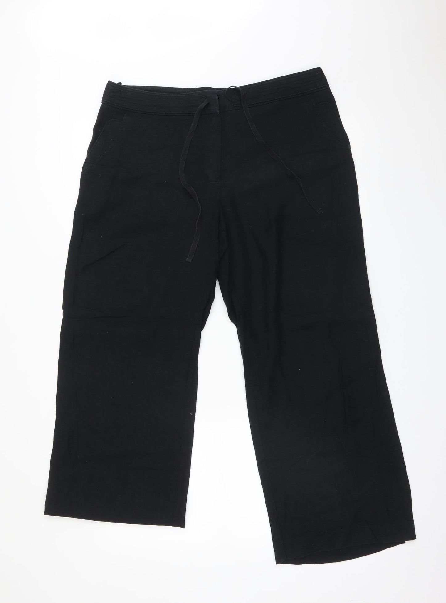 M&S Womens Black   Trousers  Size 16 L26 in