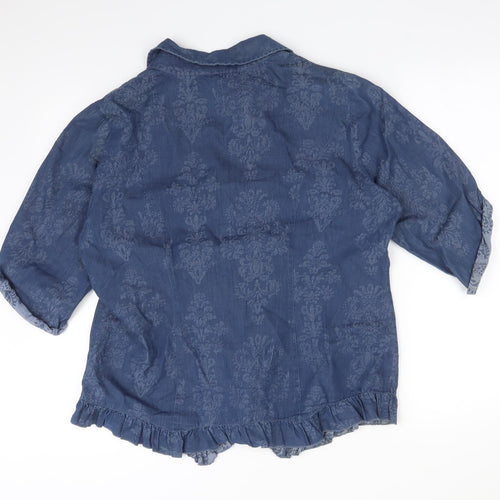 Per Una Womens Blue Paisley  Basic Blouse Size 16