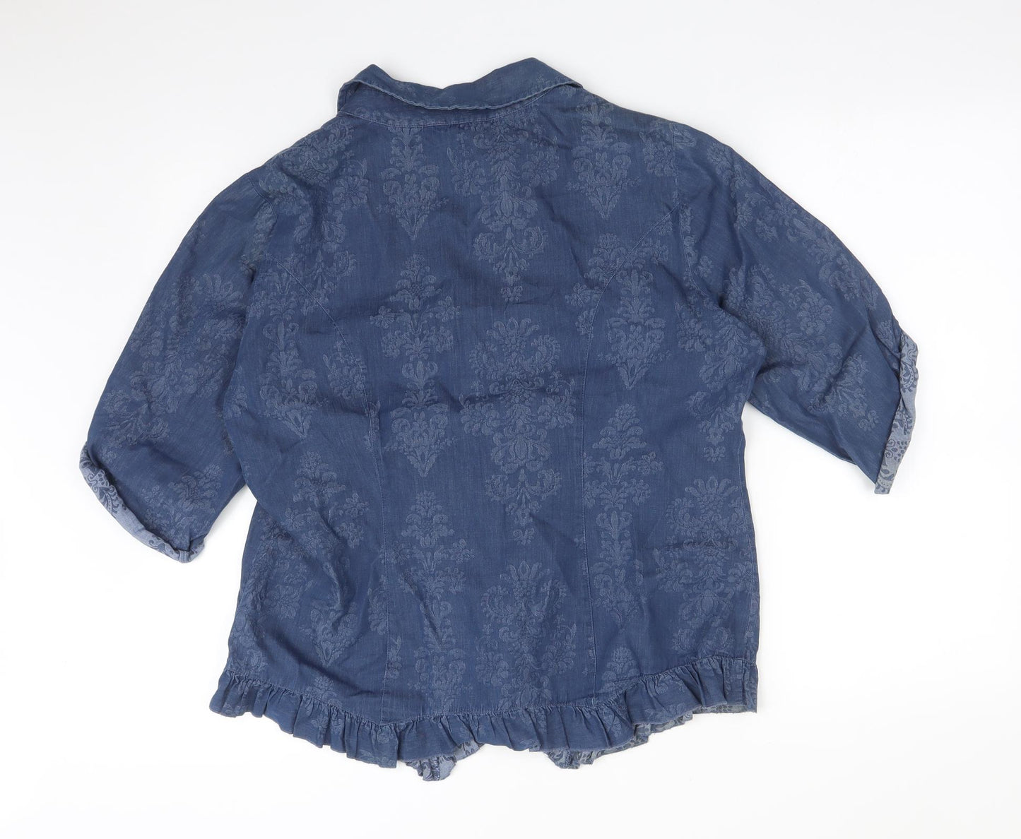 Per Una Womens Blue Paisley  Basic Blouse Size 16
