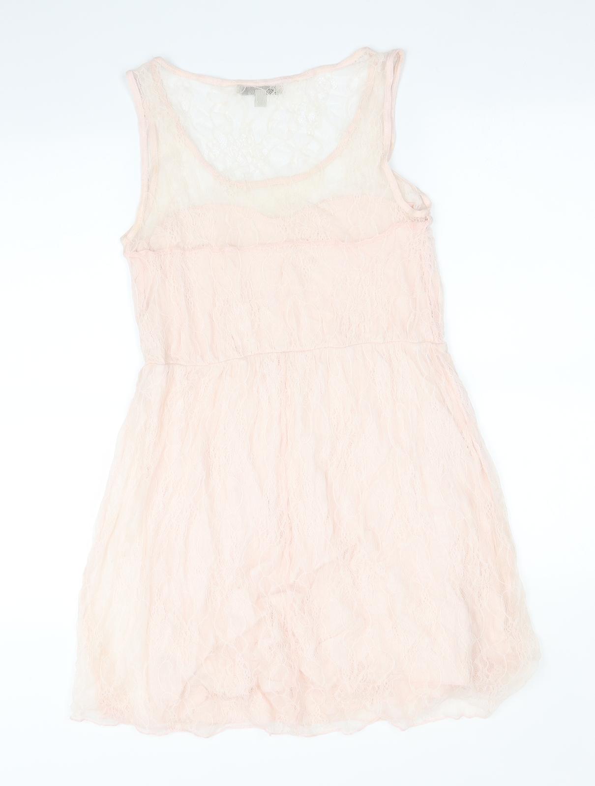 Zara Womens Pink Floral  A-Line  Size M