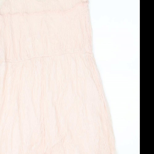 Zara Womens Pink Floral  A-Line  Size M