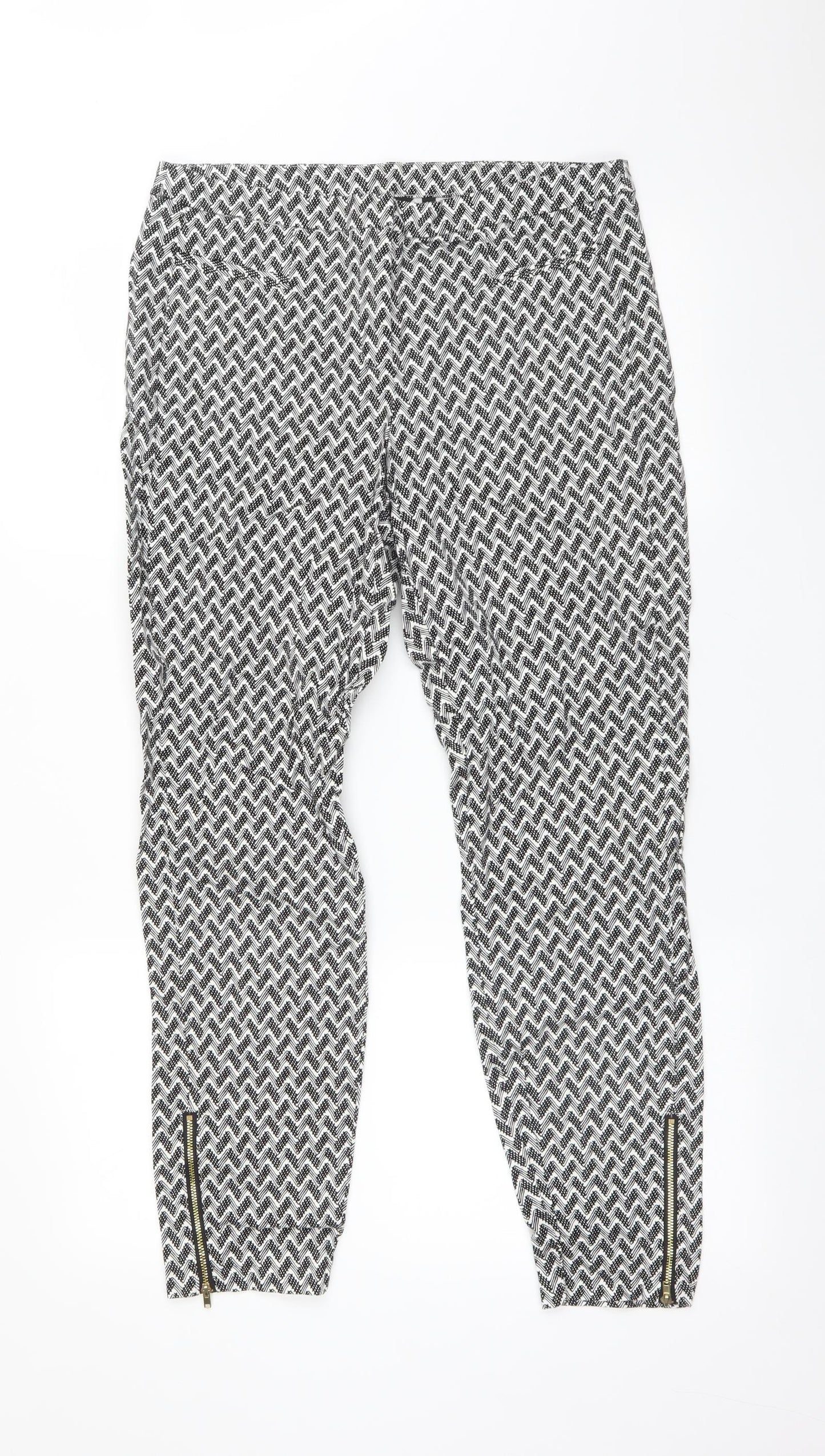 New Look Womens Multicoloured Geometric  Trousers  Size 12 L27 in