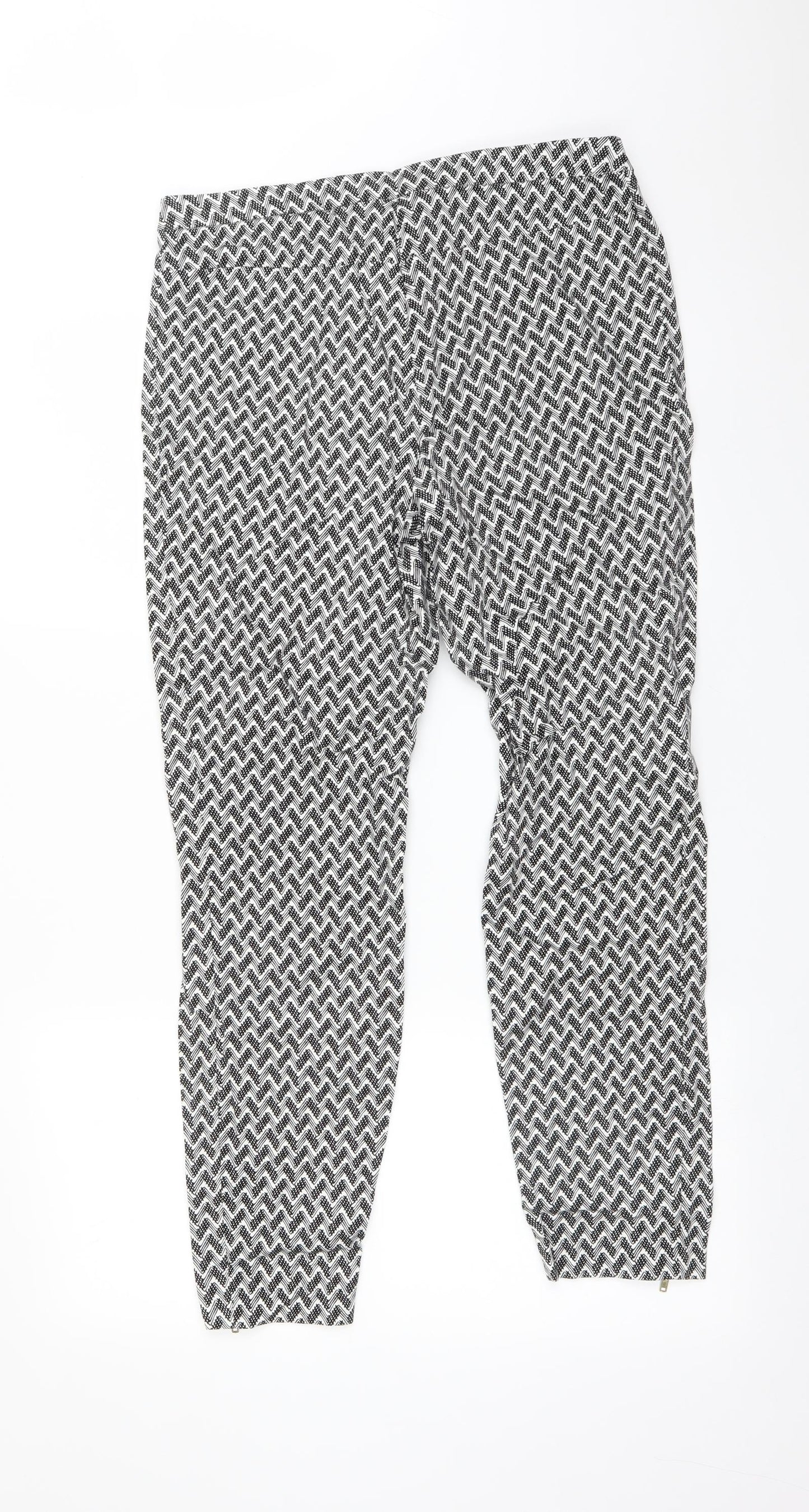 New Look Womens Multicoloured Geometric  Trousers  Size 12 L27 in