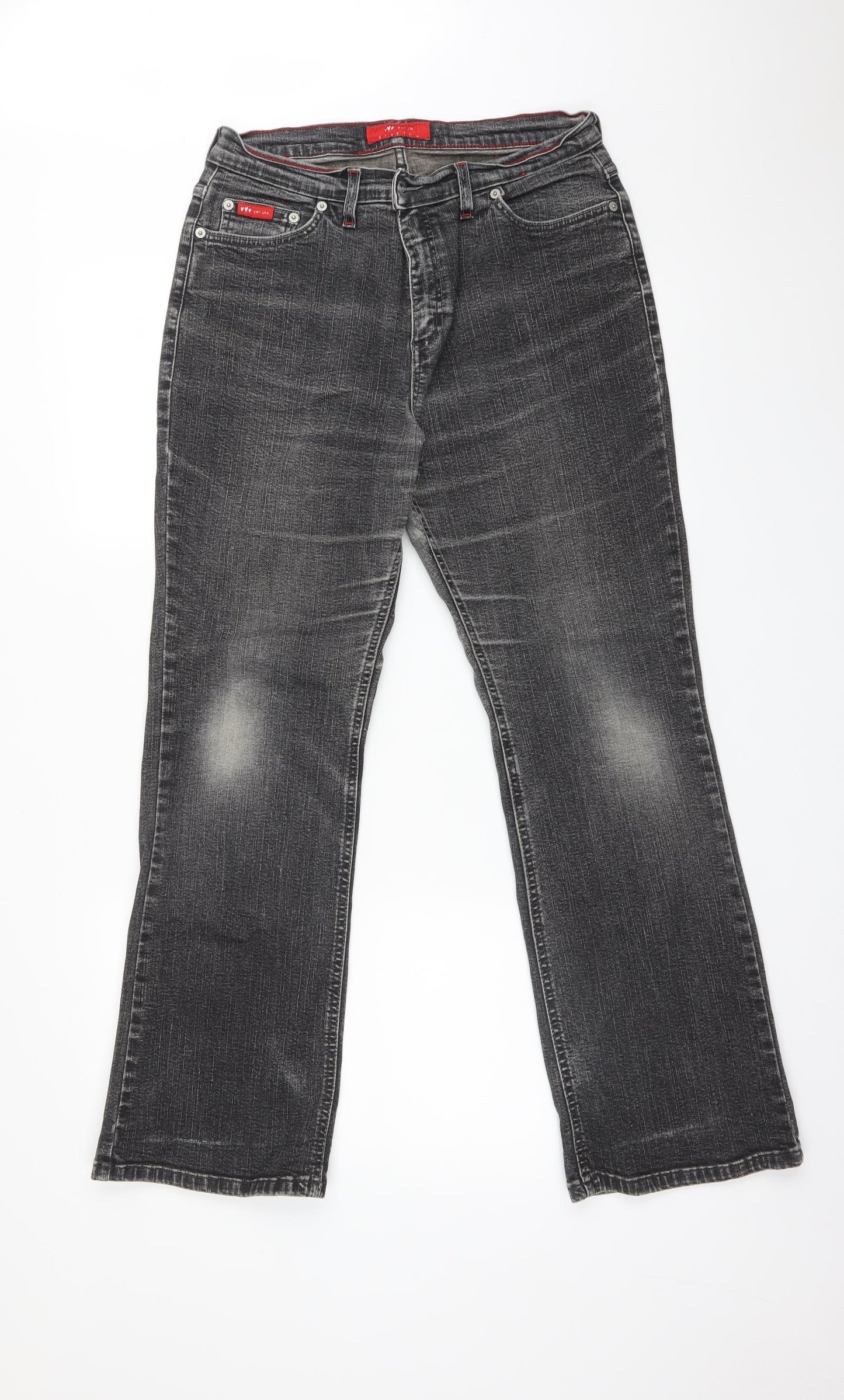 Per Una Womens Grey   Wide-Leg Jeans Size 16 L27 in