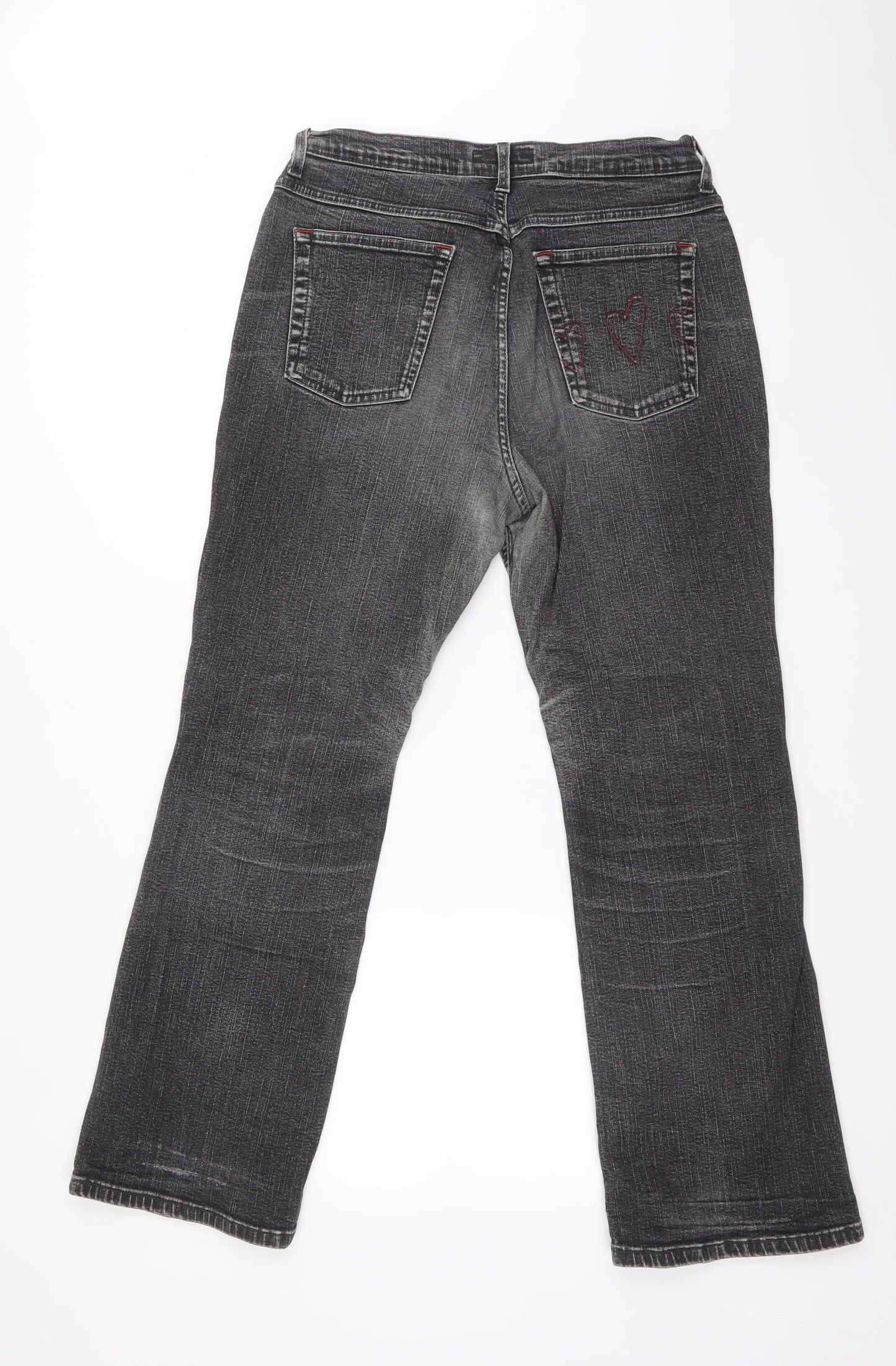Per Una Womens Grey   Wide-Leg Jeans Size 16 L27 in