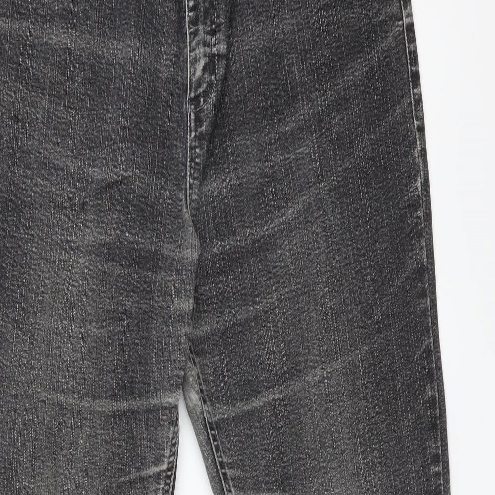 Per Una Womens Grey   Wide-Leg Jeans Size 16 L27 in