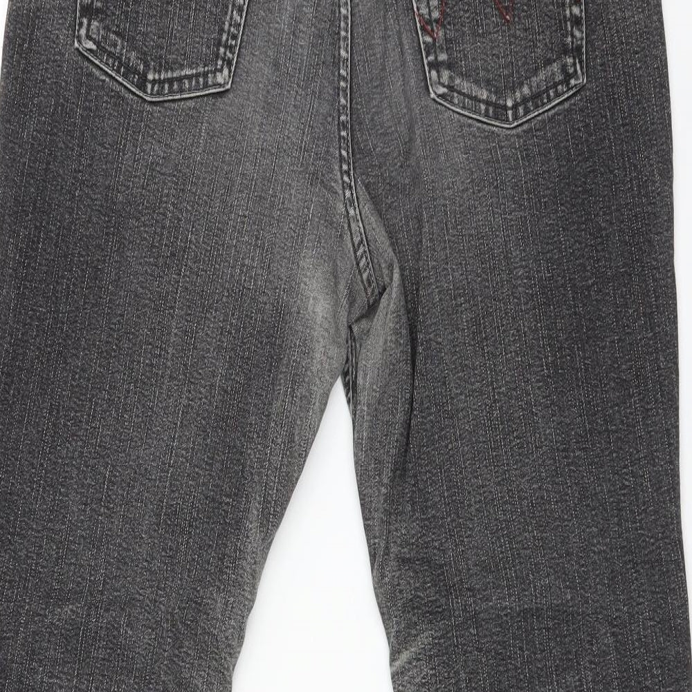 Per Una Womens Grey   Wide-Leg Jeans Size 16 L27 in