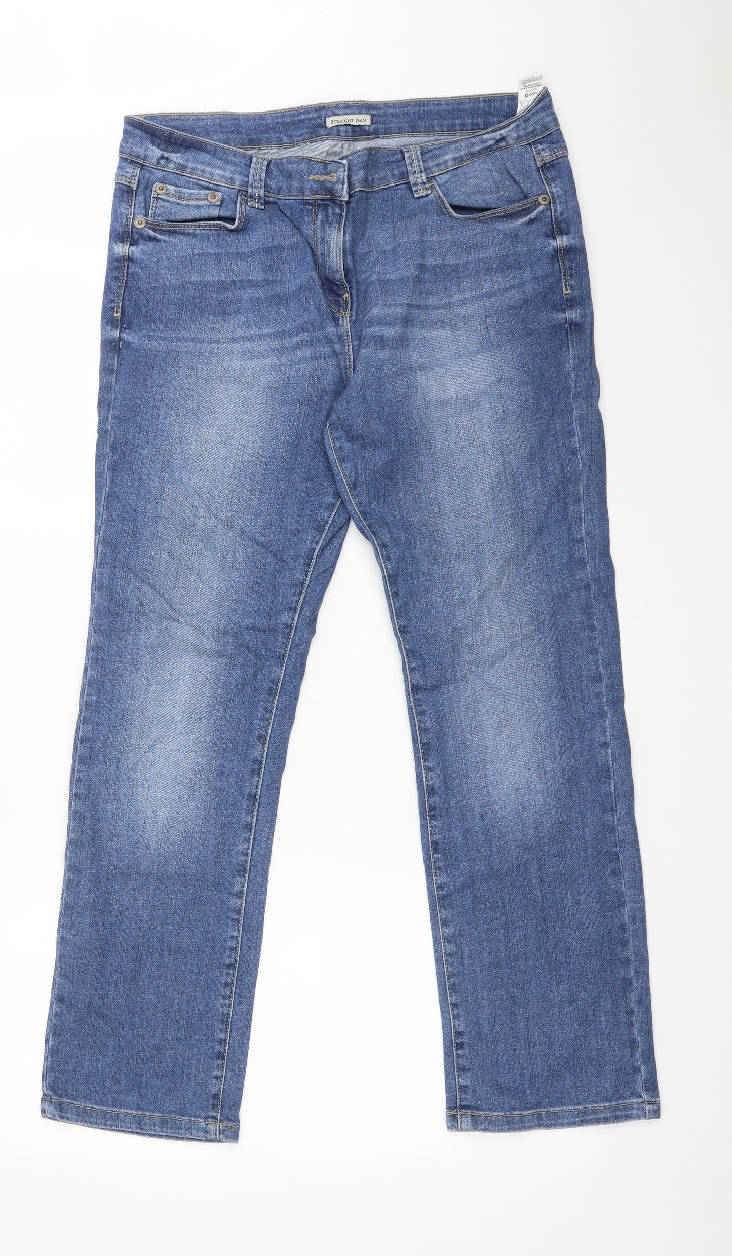 M&S Womens Blue   Straight Jeans Size 14 L27 in