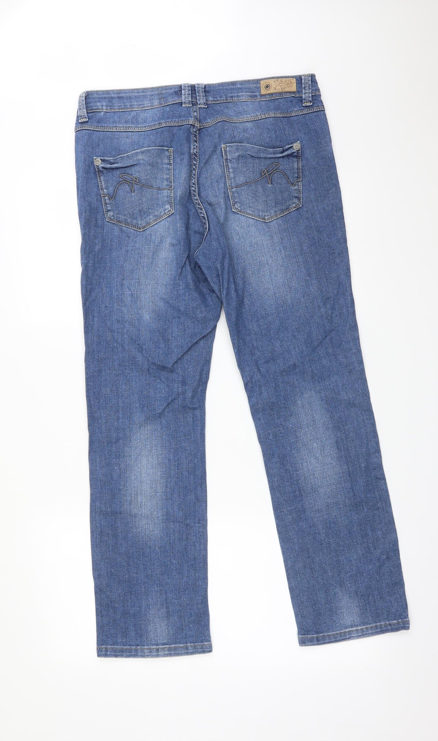 M&S Womens Blue   Straight Jeans Size 14 L27 in
