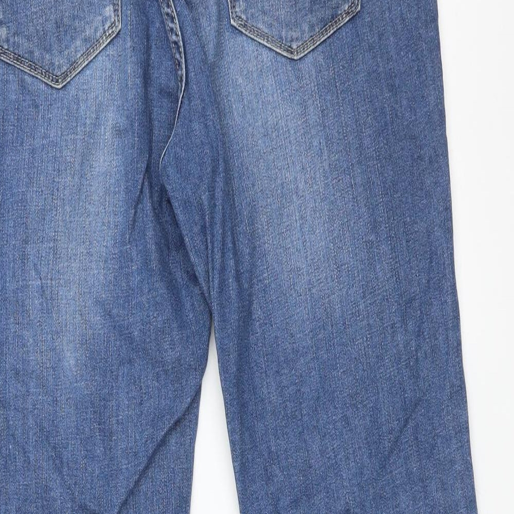 M&S Womens Blue   Straight Jeans Size 14 L27 in