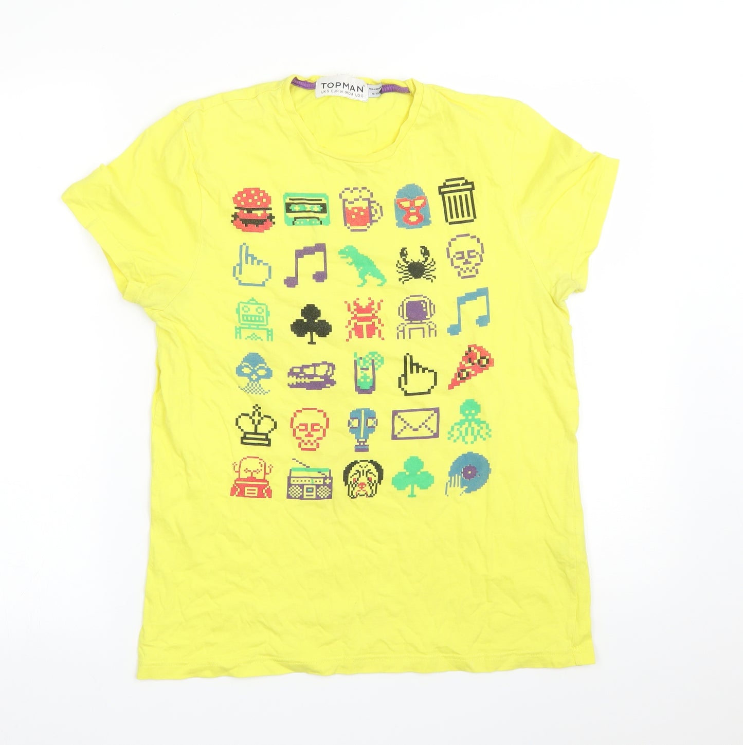 Topman Mens Yellow    T-Shirt Size S
