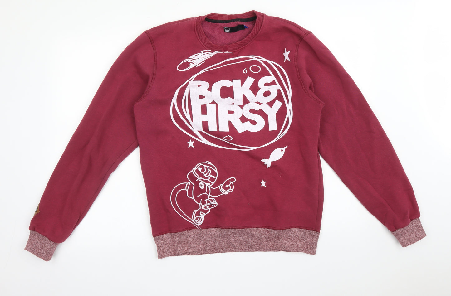 BCK&HRSY Mens Red   Pullover Sweatshirt Size M  - SPACE