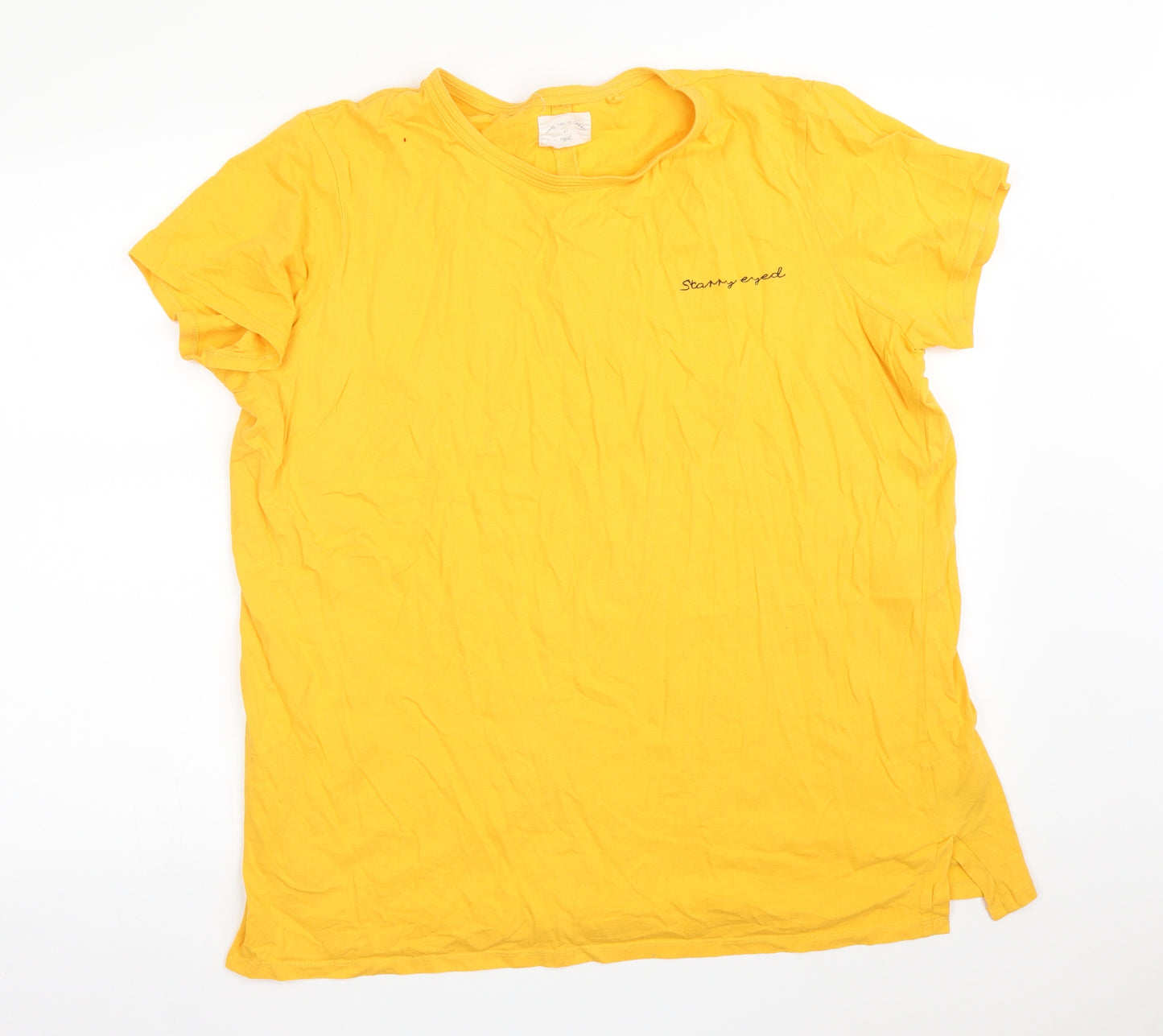 NEXT Womens Yellow Solid   Pyjama Top Size XL  - STARRY EYED