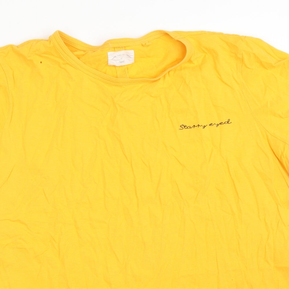NEXT Womens Yellow Solid   Pyjama Top Size XL  - STARRY EYED