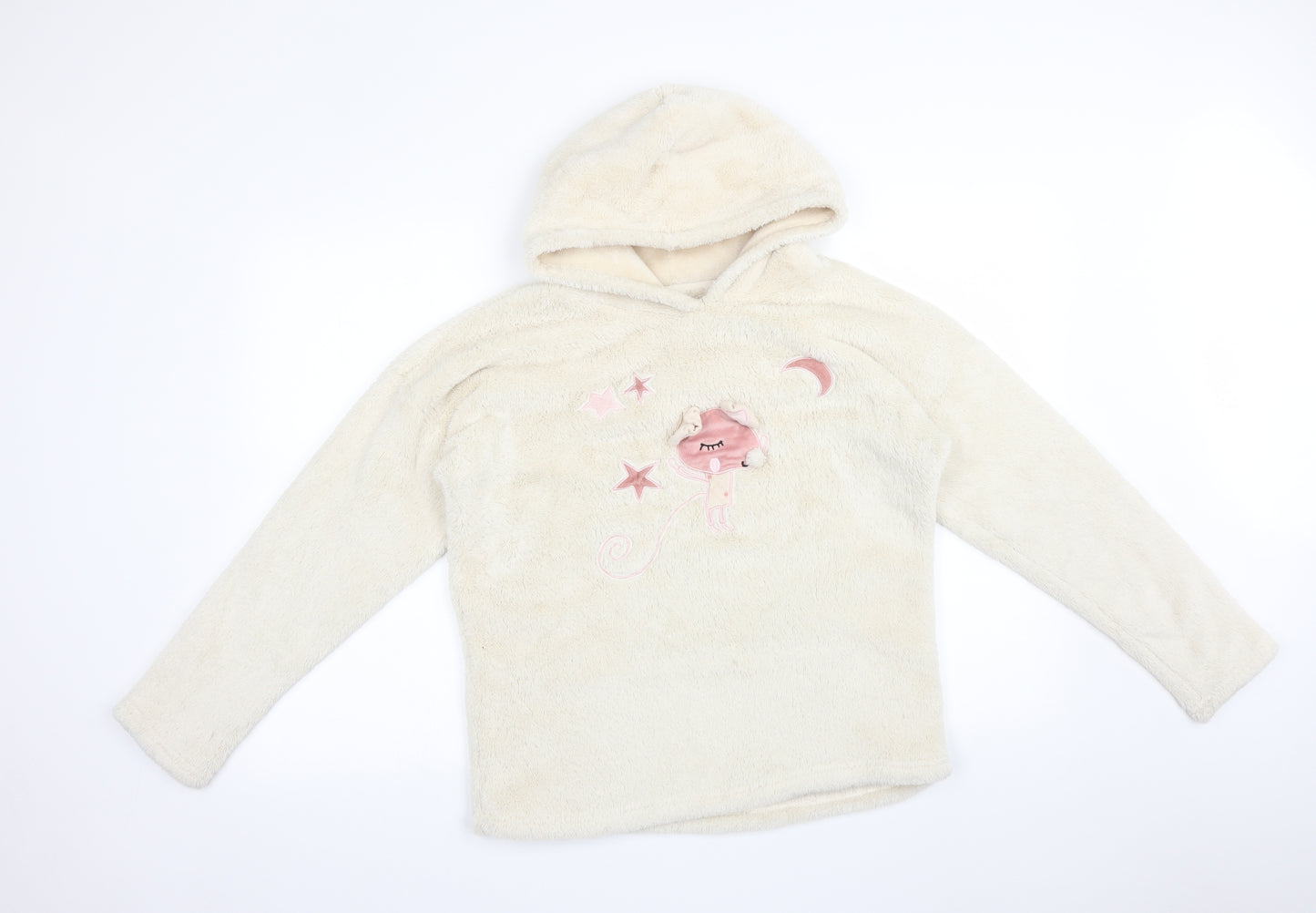 Nutmeg Womens Beige   Pullover Hoodie Size 10  - MOUSE