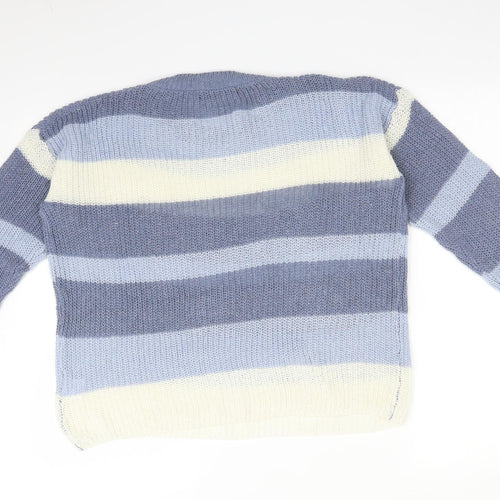 SheIn Womens Multicoloured Striped  Pullover Sweatshirt Size S