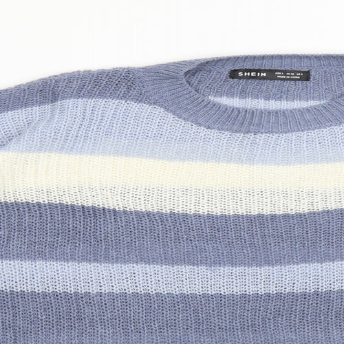 SheIn Womens Multicoloured Striped  Pullover Sweatshirt Size S
