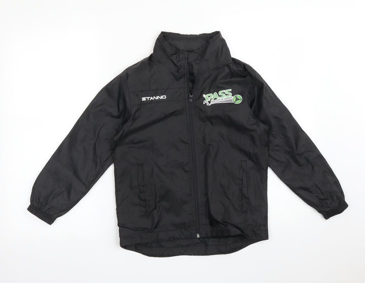 Stanno Boys Black   Overcoat Coat Size 8 Years