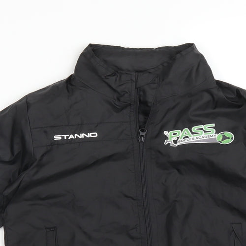 Stanno Boys Black   Overcoat Coat Size 8 Years