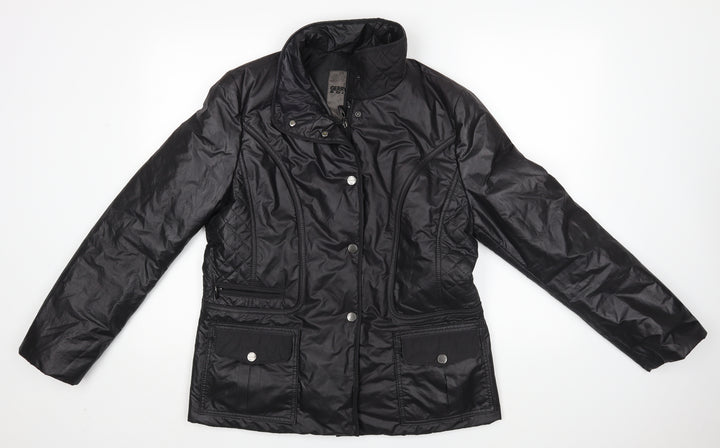 Gerry Weber Womens Black Overcoat Coat Size 12