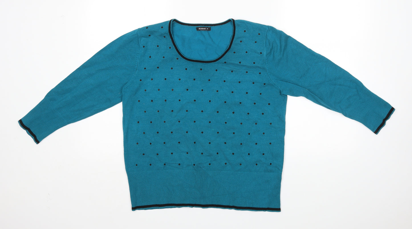 Roman Womens Blue   Pullover Jumper Size 16