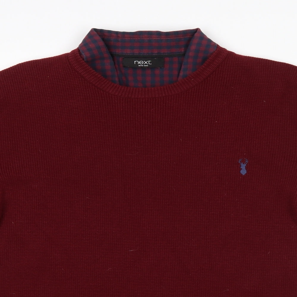NEXT Mens Red   Pullover Jumper Size L