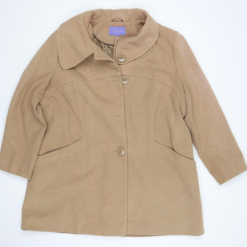 Autonomy Womens Brown   Overcoat Coat Size 20