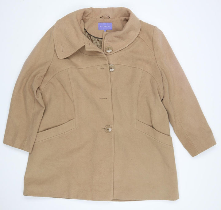 Autonomy Womens Brown Overcoat Coat Size 20