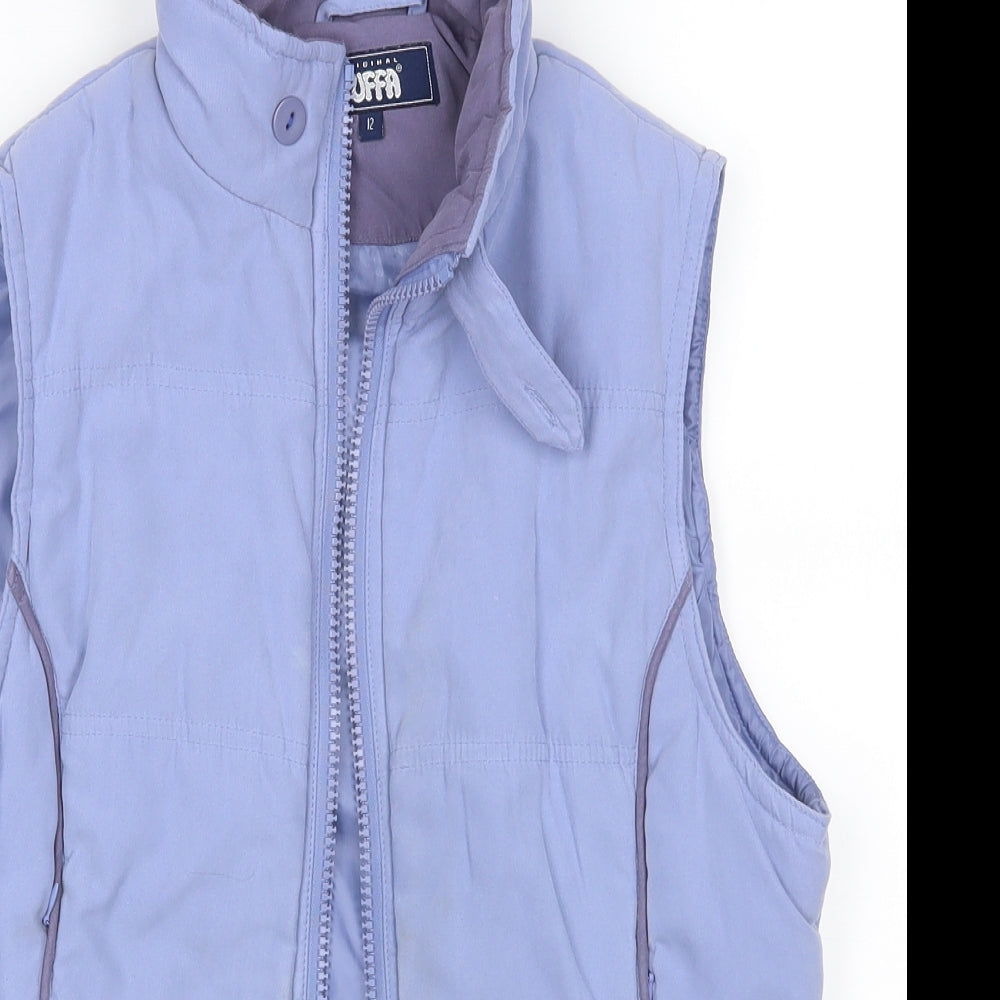 Puffa Womens Blue   Gilet Coatigan Size 12