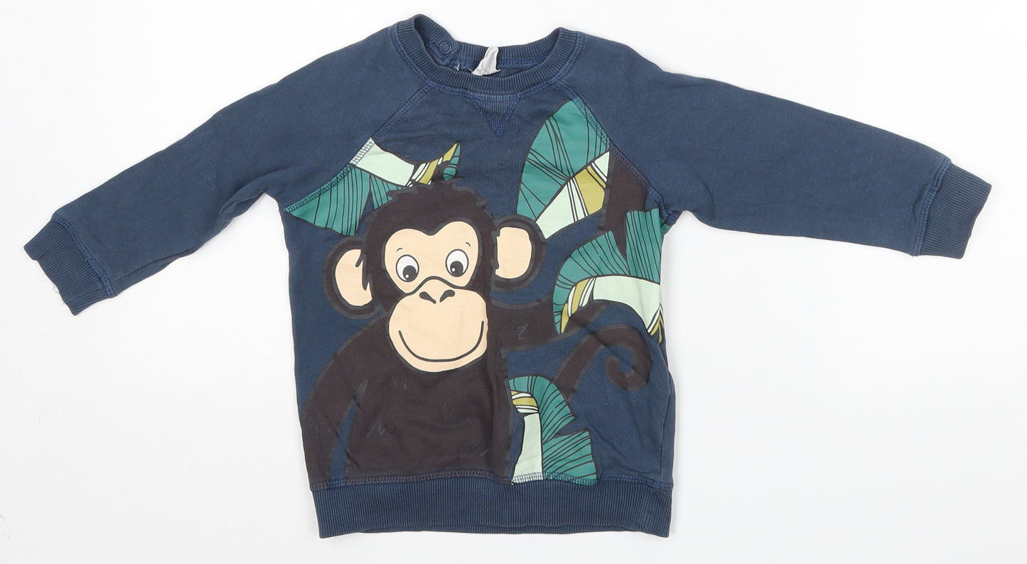 H&M Baby Blue   Basic Casual Size 18-24 Months  - Monkey