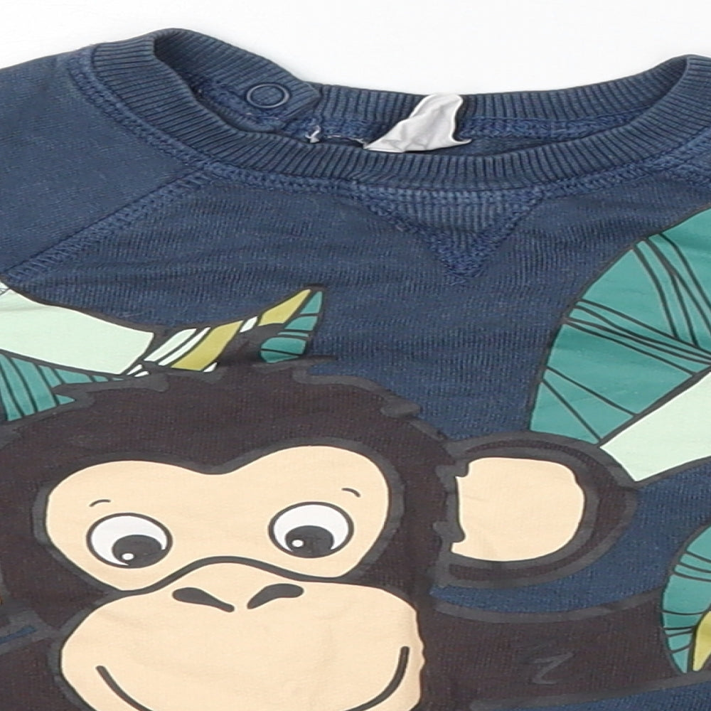 H&M Baby Blue   Basic Casual Size 18-24 Months  - Monkey